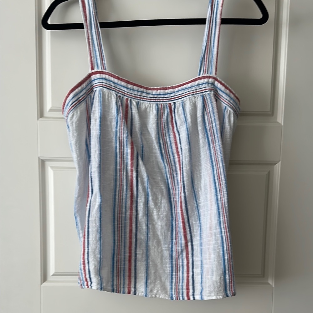 GAP Blue and Red Smocked Fitted Tank Top